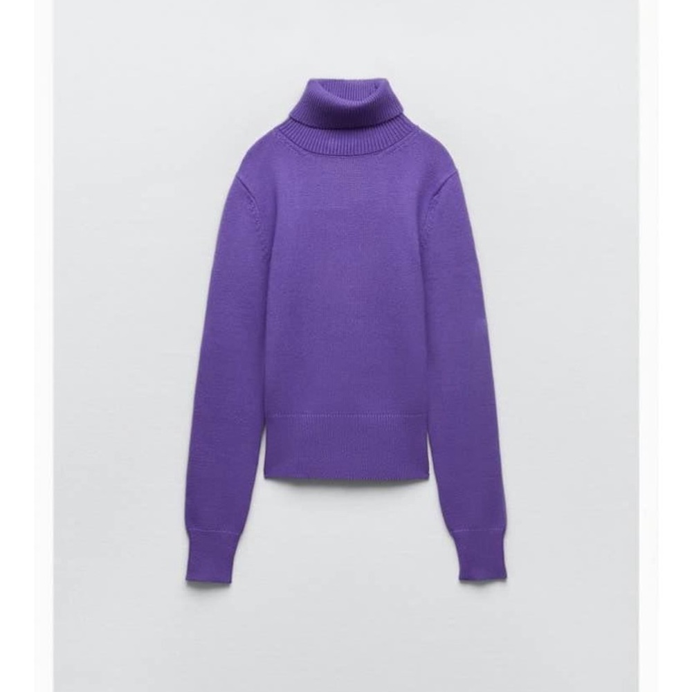 NWT Zara purple turtleneck sweater size small MEDIUM - Picture 2 of 2